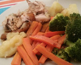 Foto del paso 12 de la receta: Cerdo al horno con salsa de manzana al jengibre y verduras al vapor