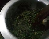 A picture of step 4 of Fried fish,ugali with greens(kunde,managu,terere and spinach).