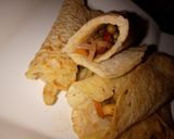 A picture of step 7 of Pancake with veggies fillings.