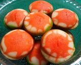 A picture of step 7 of Tricolour Rice Flour Custard Appe.