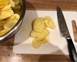 A picture of step 1 of Dauphinois Potatoes.