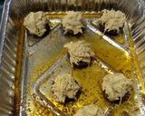 A picture of step 13 of Taisen's crab stuffed mushrooms.