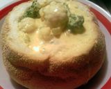 A picture of step 4 of sunshine 's cheesy cauliflower soup bowl.