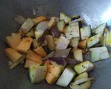 A picture of step 2 of Spring onion mix veg fry.