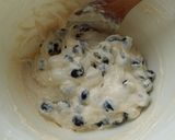 A picture of step 4 of Vickys Blueberry Fritters, GF DF EF SF NF.