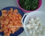 Foto del passaggio 2 della ricetta Spiedini di Cantalupo e mozzarella con rucola Cantalupo e crudo