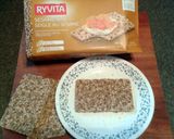 A picture of step 4 of Fava Bean Spread on a Flat Bread with Prosciutto.