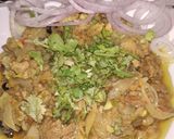 A picture of step 6 of Qeema stew.
