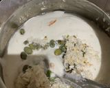 A picture of step 1 of Idli with hyacinth beans and coconut.