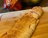 A picture of step 4 of Ham and Cheese Pizza Rolls.
