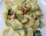 A picture of step 4 of Orecchiette with Zucchini and Pancetta.