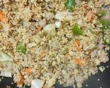 A picture of step 5 of Foxtail Millet Khichdi with Moong Sprouts/Soya Chunks and mixed vegetables.