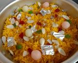 A picture of step 5 of Zarda Chawal.