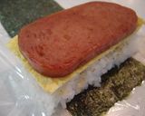 A picture of step 13 of Spam Musubi.