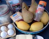 A picture of step 1 of fluffy fat-free pear cake with cinnamon.