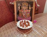 A picture of step 4 of Coarse Besan Modak.