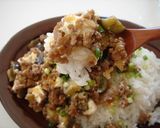 A picture of step 5 of Eggplants With Cream Cheese, and Sweet and Spicy Ground Meat with Miso Over Rice.