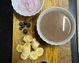 A picture of step 1 of Blueberry Banana Chocolate Smoothie.