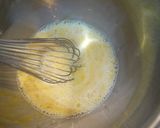A picture of step 4 of Bread Pudding Cake with Caramelized Bananas.