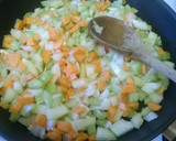 A picture of step 5 of Three Way Minced Beef with mirepoix..