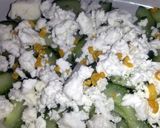 A picture of step 2 of Sig's Goats cheese, tofu and cucumber salad.