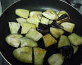 A picture of step 3 of Eggplant and Bacon with Poached Egg.
