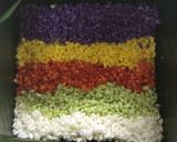 A picture of step 3 of Five-Color Bánh Chưng (Kim, Mộc, Thủy, Hỏa, Thổ).