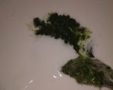 A picture of step 4 of Green masala Dahi brde.