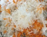 A picture of step 1 of Gajar mooli parantha.