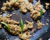 A picture of step 5 of Bhetki Mach’r Kochuri o Doi Alu Dum Thakurbarir style.