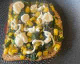 A picture of step 2 of Spinach corn sandwich.