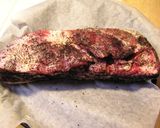 A picture of step 1 of Homemade Bacon - in the Oven.