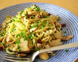 A picture of step 9 of Butterflied and Dried Horse-mackerel and King Oyster Pasta.