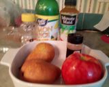 A picture of step 1 of Sunshine's pear apple fans.