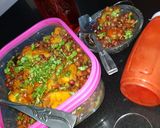 A picture of step 7 of Khate mithe allu chole.