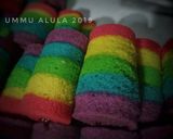 Foto langkah ke 10 dari resep Miniroll Rainbow Cake (kukus, lembut, gak amis).