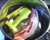 A picture of step 1 of Pressure Cooked Meltingly Tender Simmered Pork Belly (Buta no Kakuni).