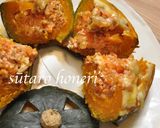 A picture of step 6 of Oven-Baked Halloween Meat-Stuffed Kabocha Squash.