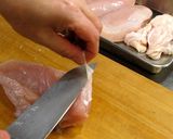 A picture of step 1 of Chicken Ham with Leek Sauce.