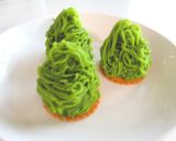 A picture of step 7 of Matcha and Sweet Potato Mont Blanc Christmas Trees.