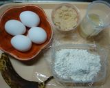 A picture of step 1 of Healthy Soy Milk Banana Chiffon Cake.