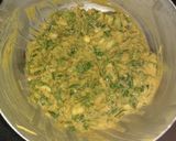 A picture of step 2 of Spring onion methi cutlet.
