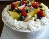 A picture of step 4 of Easy! Fruit Decorated Cake.