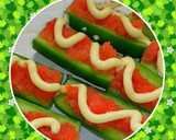 A picture of step 5 of Oi-sobagi with Cucumbers & Kimchi.