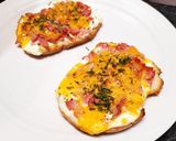 Une image de l'étape 2 de Bruschettas jambon cheddar.