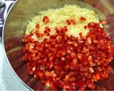Foto del paso 1 de la receta: Salpicón de pimientos, tomates y arroz