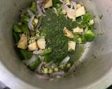 A picture of step 4 of Pudhina Pulao / Mint Flavoured Basmati rice -my way.