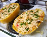 A picture of step 11 of Veggie Spaghetti Squash Boat.