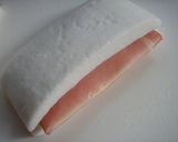 A picture of step 4 of Fried Hanpen Sandwiches with Krazy Salt.