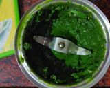 A picture of step 2 of Aloo palak.